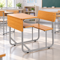 Ensemble de bureau et chaise scolaire individuels avec étagère de rangement et structure stable pour les écoles internationales