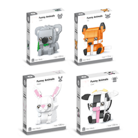 Set Mainan Edukatif Puzzle Blok Bangunan Hewan Rakitan DIY untuk Anak-anak