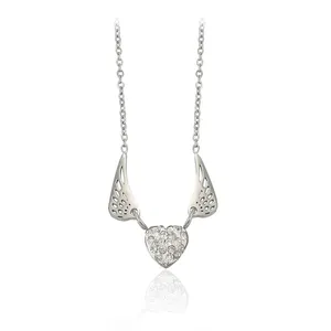 46448 xuping new arrival rhodium color necklaces wholesale lady heart shaped necklaces