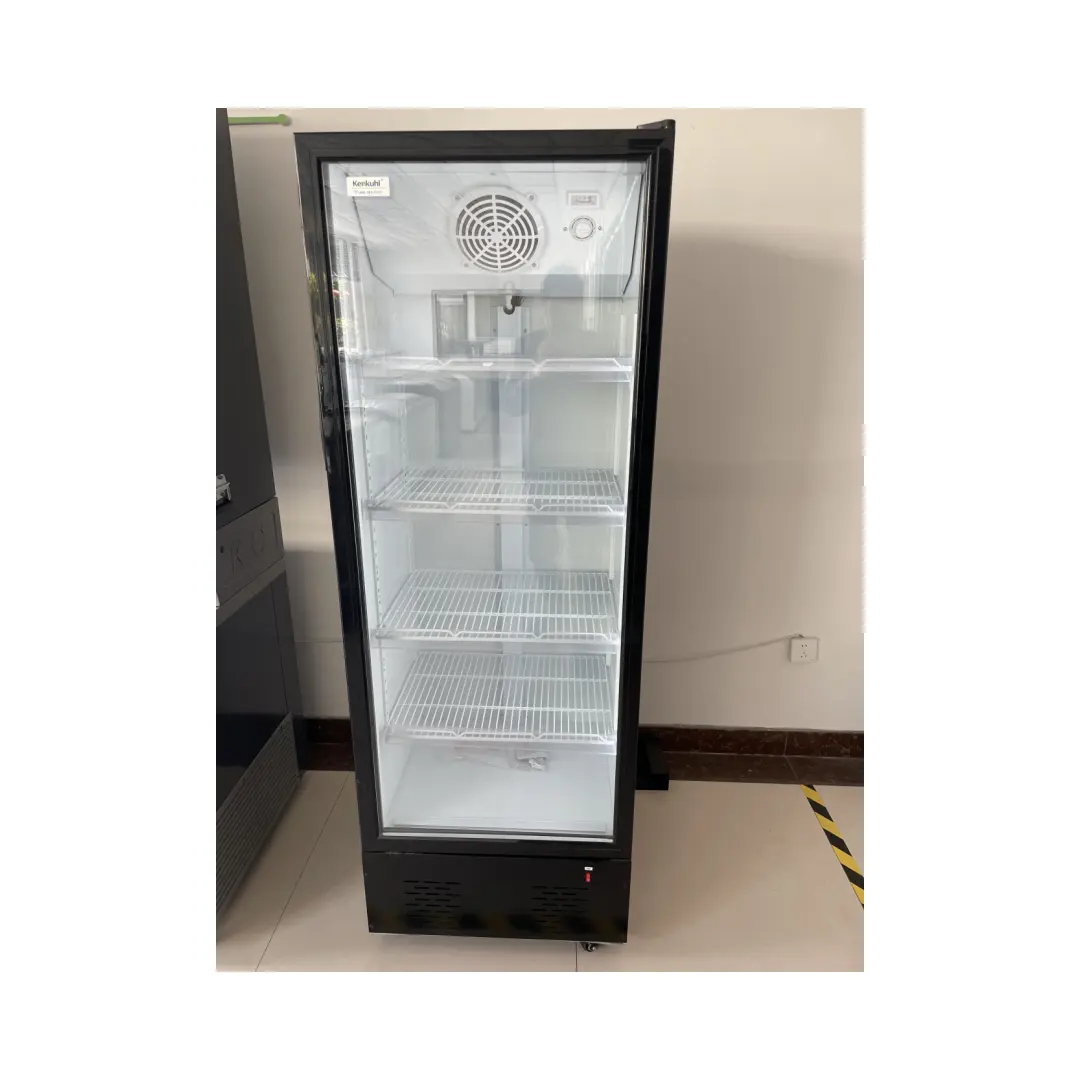 Kenkuhl - Vitrine vertical para bebidas comerciais, refrigerador com ventilador e ventilador, refrigerador visi, refrigerador vertical