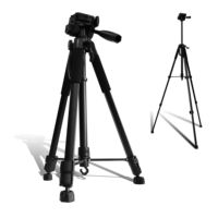 Trépied pliable professionnel en aluminium léger de 1,7 m avec anneau lumineux pour vidéo et photo, support de téléphone portable pour selfie et voyage