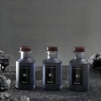Bouteille diffuseur roseau en verre vide ronde personnalisée de luxe 100ml 200ml 500ml bouteille d'arôme noir transparent 100ml avec bâton