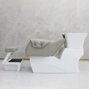 เตียงสระผมอเนกประสงค์สีดำสำหรับร้านเสริมสวย พร้อมอ่างเซรามิก - Product Image 6