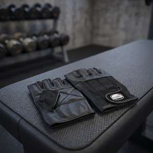 Meilleurs gants de sport unisexes noirs personnalisables avec logo, accessoires en cuir pour l'entraînement, la musculation et les activités sportives à domicile - Product Image 4