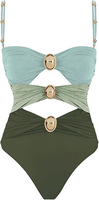 Dames Uitgesneden Colorblock Eendelig Badpak Met Ademende Ruches Plus Size Teenslippers Rok Stevig Breien Voor Strandgebruik