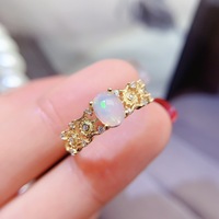 Factory Wholesale Manufactory OEM/ODM Vintage 925 Sterling Silver Women's Fashion Fine Wedding Ring Natural Opal Classic Gold