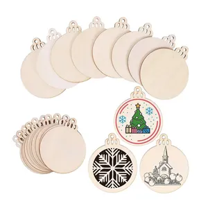 Unfinished Wood Slices Circles For Crafts Round Centerpieces Discs Holiday Hanging Decorations Christmas Wooden Christmas