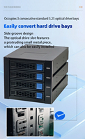 Boîtier de serveur NAS Mini-ITX Hengyu 4U horizontal à montage en rack, 4 baies, en acier, avec port ESATA frontal, ventilateur, 4*3.5 HDD, 4*5.25 Stock