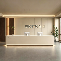 Bureau de réception multifonctionnel en bois de luxe pour hôtel, magasin de vêtements pour femmes, salon de beauté avec un design minimaliste moderne