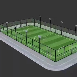 Terrain de sport 5 contre 5 SSG haute densité 50 mm avec <span class=keywords><strong>gazon</strong></span> <span class=keywords><strong>artificiel</strong></span>, clôture et éclairage 20m x 40m Vert/Blanc, entretien facile - Product Image 5