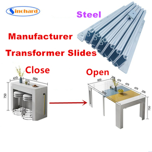 <span class=keywords><strong>Table</strong></span> de salle à manger transformable multi-sections, pliable, coulissante, à encastrer, en acier laminé à froid traditionnel, zingué - Product Image 1