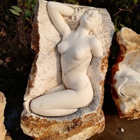 Marbre blanc debout dame pierre femme corps statue érotique sculpture