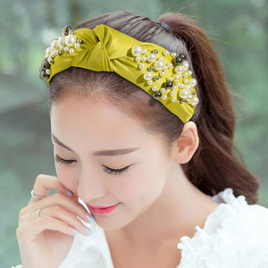 女性の女の子のための高品質のパールヘッドバンドノットヘアバンドヘアアクセサリーヘアバンド - Product Image 3