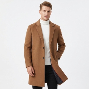 Cappotto in Lana da <span class=keywords><strong>Uomo</strong></span> Casual Business, Cappotto di Media Lunghezza Spesso, <span class=keywords><strong>Trench</strong></span> <span class=keywords><strong>Coat</strong></span> <span class=keywords><strong>Lungo</strong></span> da <span class=keywords><strong>Uomo</strong></span> - Product Image 1