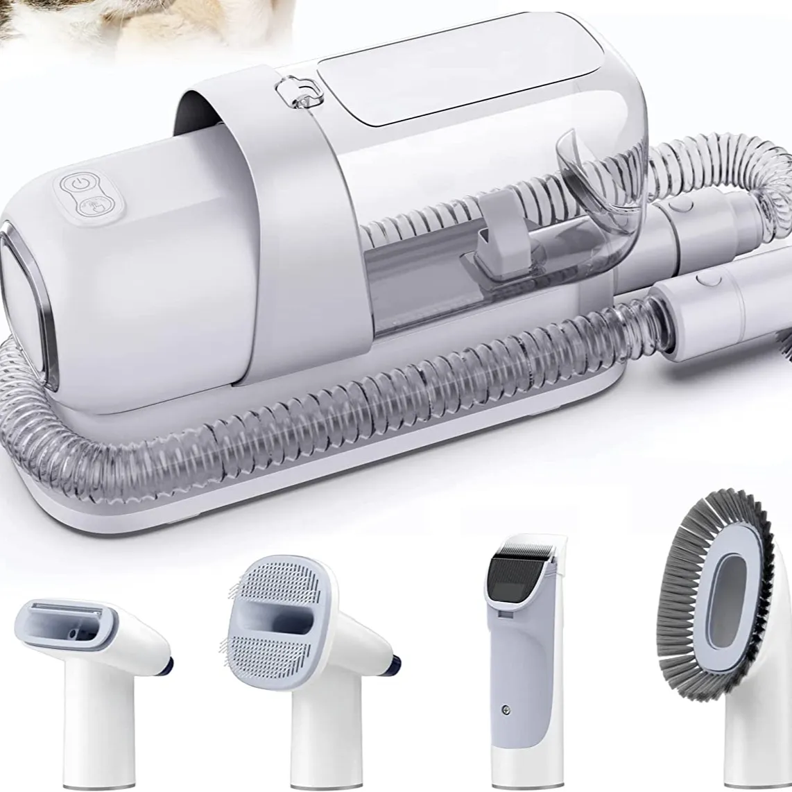 Hair Vacuum & Dog Grooming Kit Pet Grooming Vacuum with Pet Clipper Nail Grinder Dog Brush Vacuum for Shedding Pet Hair