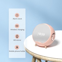 Réveil intelligent avec charge sans fil, Bluetooth, support de téléphone portable de bureau, haut-parleur à commande vocale IA