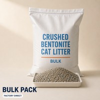 Litière pour chat en argile bentonite concassée, écologique, biodégradable, granulés solides, agglomération sans fond collant, litière sûre pour animaux de compagnie