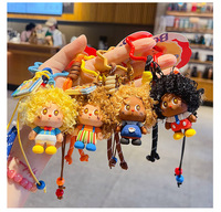 Porte-clés poupée en peluche mignonne et moelleuse, jouet en peluche doux, breloque de sac, pendentif pour sac, téléphone, clés de voiture, cadeau, vente en gros