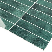 Zellige Style espagnol fait à la main vert SPC carreaux de mur auto-adhésif dosseret mosaïque bâton pour cuisine
