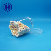 Pot en plastique PET hexagonal unique de 540 ml de qualité alimentaire avec couvercle à vis anti-fuite sans BPA, fond ondulé, pour le stockage de collations, de bonbons, de sucre