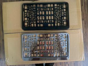 Logotipo personalizado DUBAI Kuwait PP plástico <span class=keywords><strong>corto</strong></span> marco de matrícula soporte de matrícula cubierta de matrícula soporte al por mayor - Product Image 4