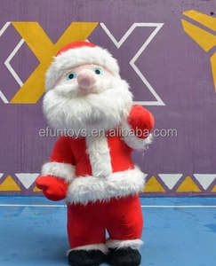 Efun 2/2.6/3m定制巨型充气圣诞老人雪人驯鹿卡通吉祥物服装行走毛茸茸的圣诞服装 - Product Image 6
