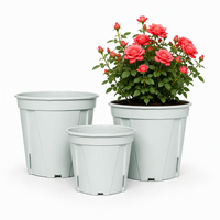 Pot Bunga Plastik Modern Lucu Putih Vertikal untuk Rumah, Taman, Lantai, Kantor, Bergaya, dengan Drainase, untuk Tanaman Indoor