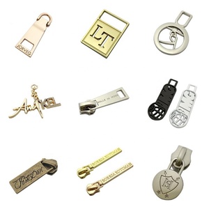 Mạ Cao Made Tùy Chỉnh Tên Thương Hiệu Khắc Bạc Kim Loại Dây Kéo Kéo Cho Giày/Hat - Product Image 3