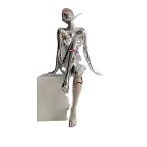 Adorable Ji Moonlight Rabbit Robot Sculpture Cyber Punk Night Show Ornaments KTV Bar Stand Design Adults Trend Machinery