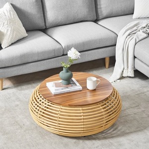 Mesa de Centro de Mimbre de Ratán para Sala de Estar, Muebles Hechos a Mano, Tejidos a Mano, Ecológicos, Duraderos y Modernos - Product Image 6