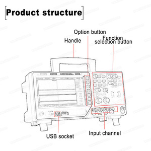 Hantek DSO4202C Oscilloscope numérique 2 canaux 1 canal générateur de forme d'onde arbitraire/fonction 200MHz 40K 1GS/s - Product Image 3