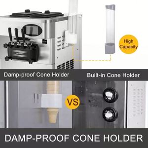 Máquina de helado suave 2 + 1 sabor mixto 2450W comercial 2 + 1 de 20-28L/H de 2 a 2 - Product Image 5