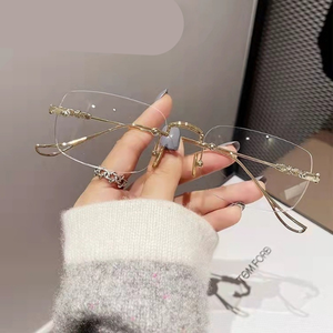 Lunettes <span class=keywords><strong>de</strong></span> presbytie sans monture, fines, dorées, en PC, anti-lumière bleue, pour hommes et femmes, lunettes <span class=keywords><strong>de</strong></span> <span class=keywords><strong>lecture</strong></span> <span class=keywords><strong>de</strong></span> haute qualité pour le travail - Product Image 1