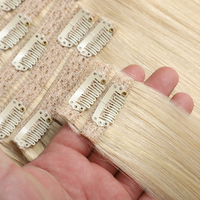 Extensions de cheveux humains à clips en dentelle de haute qualité 100g Blond 613 #   Extensions de cheveux à clipser en cheveux naturels Remy, cuticules alignées