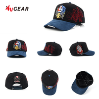 4UGEAR Vente en gros Gorras Casquettes de sport ajustées en daim avec logo personnalisé pour hommes Casquettes de baseball à 5 panneaux avec logo personnalisé
