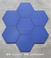 Carreaux hexagonaux en porcelaine bleue pour mur, balcon, mosaïque céramique Art Nouveau 200x230mm 260x300mm style scandinave