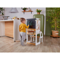 Table de tour convertible pour tout-petits 5 en 1 avec tableau noir Tabouret d'aide à la tour d'apprentissage