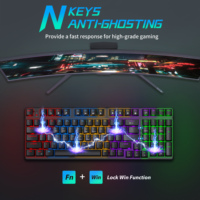 Yeni oyun kablosuz mekanik klavye ve fare Combo RGB arkadan aydınlatmalı USB arayüzü ile tak & çalıştır için bilgisayar masaüstü