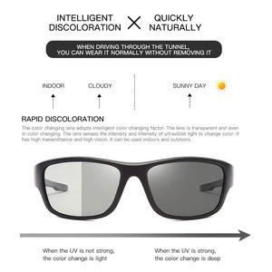 Lunettes de soleil polarisantes pour hommes et femmes, lunettes de sport d'extérieur, lunettes de cyclisme polarisées, lunettes de soleil photochromiques - Product Image 4