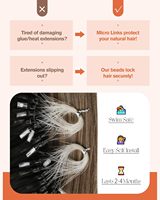Extensions de cheveux humains Remy vierges vietnamiens pré-collés Microlink de 18 pouces, tissages noirs balayage brun pour une couleur blonde naturelle et un volume optimal