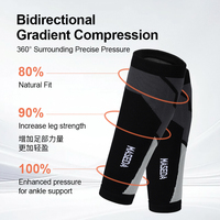 SHIWEI-2281 # Manchon de compression long en tricot pour mollet, support élastique respirant pour la course, le cyclisme et le marathon
