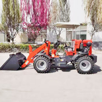 Livraison rapide Mini Chargeur compact de qualité supérieure 1 tonne 0,8 tonne Godet de chargeur frontal Pelle 4x4 Chargeur sur pneus