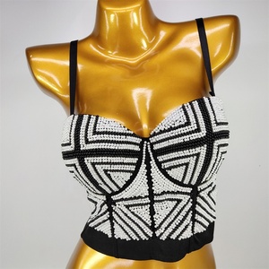 Pearl Knit ShapeWear Transpirable de secado rápido Cruz sexy Bra Glitter fajas para mujeres <span class=keywords><strong>tetonas</strong></span> - Product Image 1