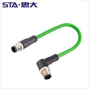 Водонепроницаемый сетевой кабель Ethernet M12-M12 (M12-RJ45 Cat5) с 4-контактным разъемом D-Code, прямой и угловой, штекер, 1м, 5м, 10м - Product Image 4
