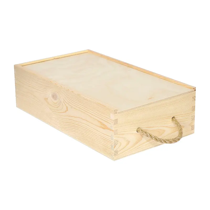 Customized high-end red wine box Double wine wooden box Wooden gift box