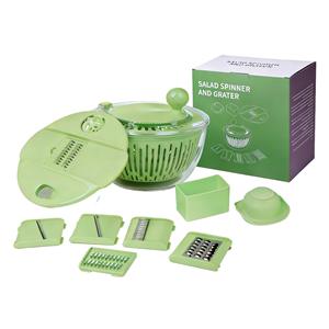Secador y <span class=keywords><strong>Rallador</strong></span> Multifuncional Grande para Verduras, Frutas y <span class=keywords><strong>Lechuga</strong></span> con Cortador <span class=keywords><strong>de</strong></span> 5 Cuchillas y Centrifugador <span class=keywords><strong>de</strong></span> Ensaladas - Product Image 6