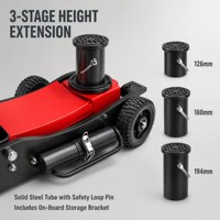 Cric hydraulique 2 tonnes à grandes roues tout-terrain pour véhicules automobiles – Kits de crics de sol