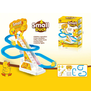 La piccola anatra gialla di vendita calda sale <span class=keywords><strong>le</strong></span> scale e scende la traccia elettrica di anatra che illumina i giocattoli dei bambini - Product Image 2