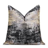 Housses de coussin décoratives très vendues, housses de coussin de luxe, housse de coussin noire et or, housse de coussin marron brillante abstraite tissée