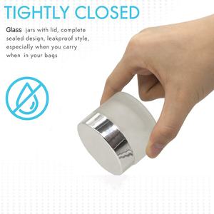 紫外线独特迷你身体护肤定制透明磨砂化妆霜豪华化妆品玻璃罐化妆品玻璃包装罐 - Product Image 4